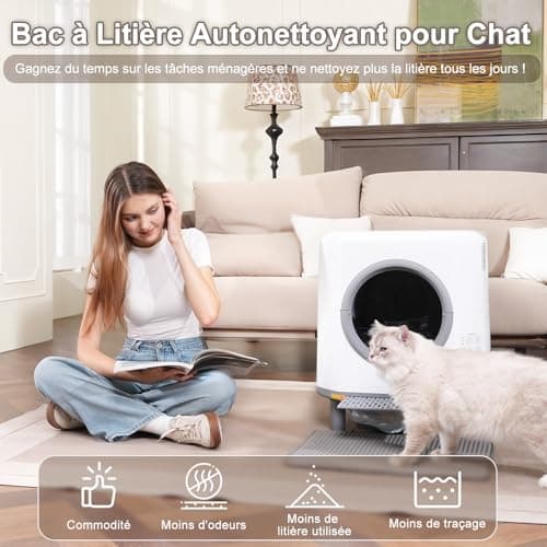 Litière Autonettoyante Ellenpent Fermée XL 90 L