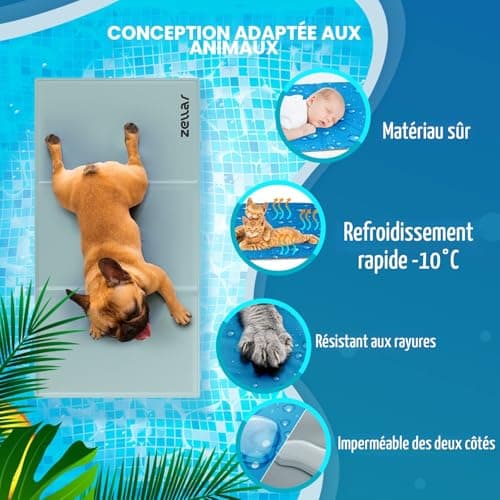 Tapis rafraîchissant gel Zellar M 50x40 cm petit chien