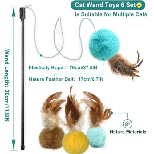 Jouet chat GingerUPer CatToys001, 3 cannes et 3 balles