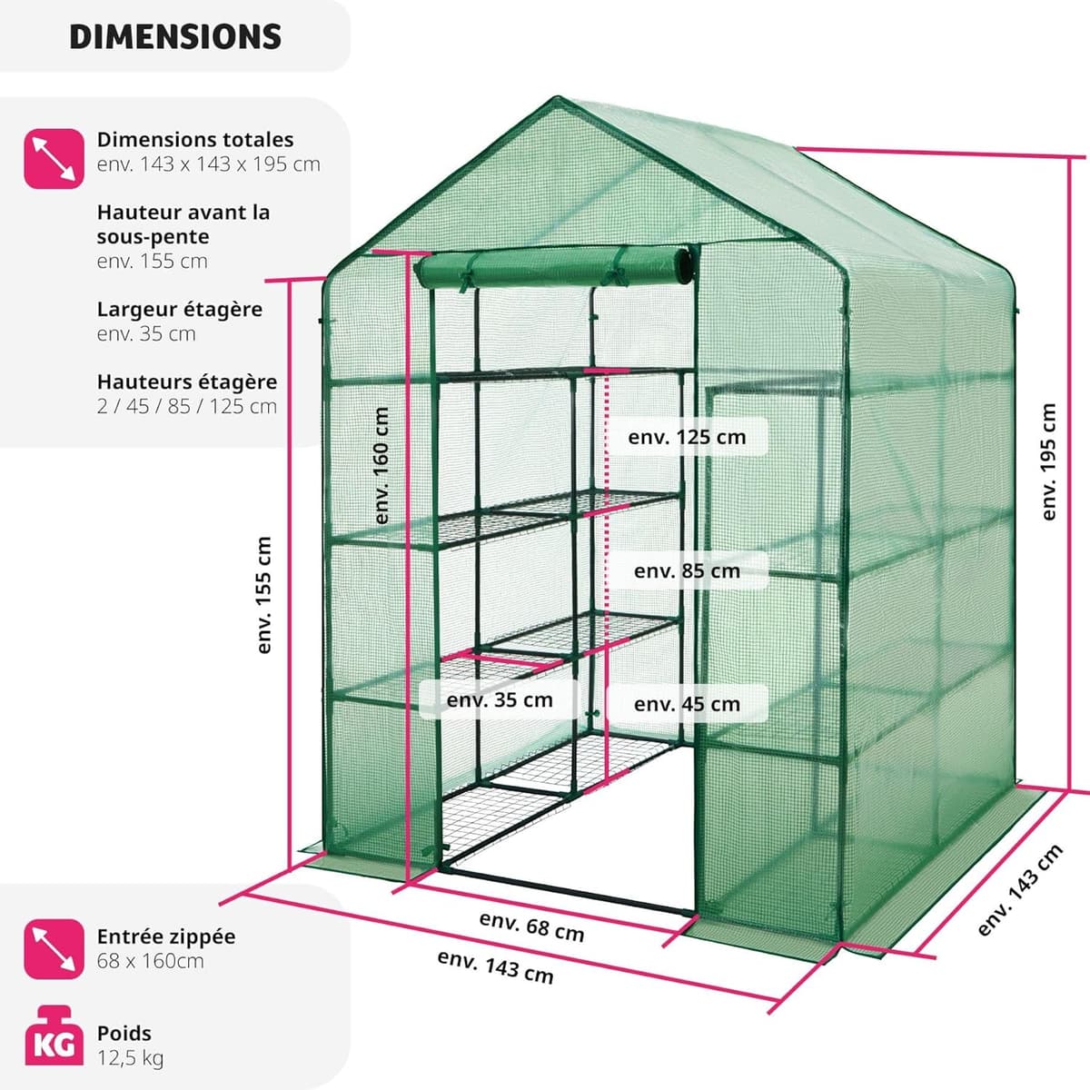 Serre de Jardin TecTake - 143x143x195cm