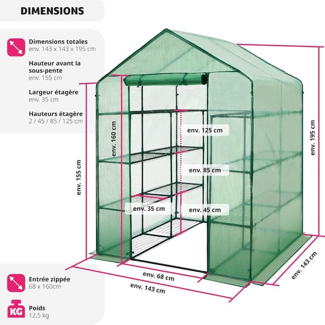 Serre de Jardin TecTake - 143x143x195cm