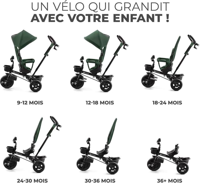 Tricycle Bébé Kinderkraft Aveo Évolutif