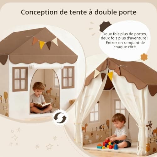 Tente cabane EagleStone double porte 130 cm chambre