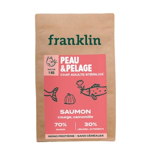Croquettes Franklin Chat Stérilisé Saumon 70 % 1 kg