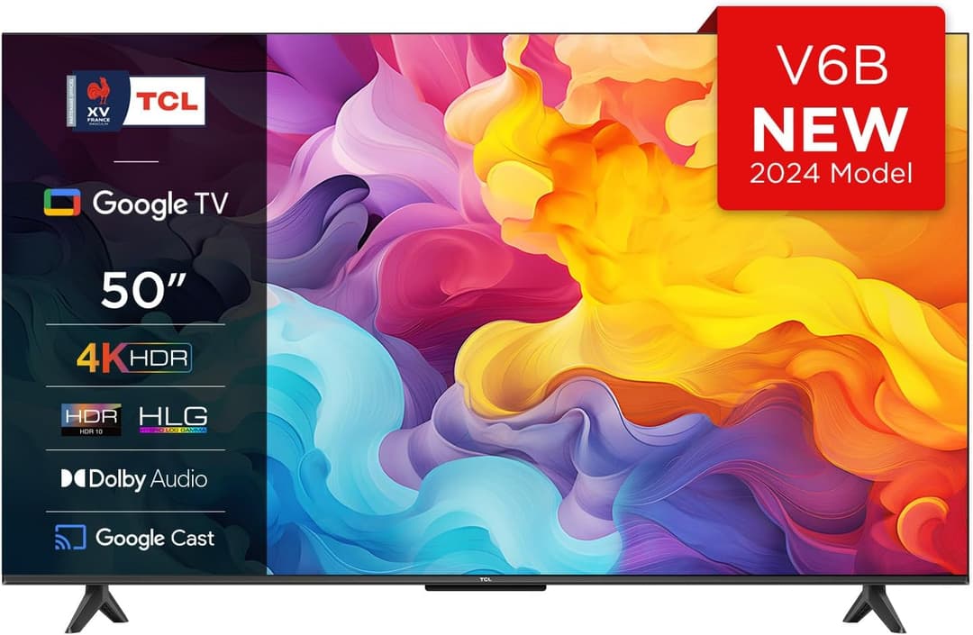 TCL 50V6B 50 Pouces 4K Ultra HD, HDR TV, Smart TV Powered by Google TV