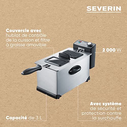 SEVERIN Friteuse 3L INOX 2000W FR2431