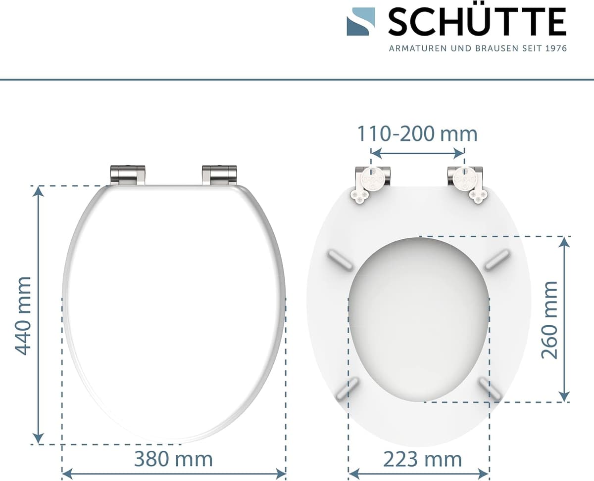Abattant WC Schütte avec Frein de Chute - Blanc
