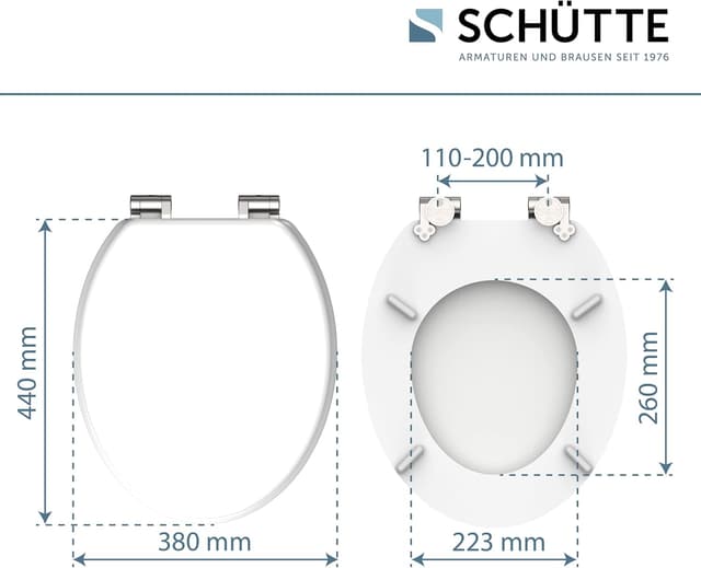 Abattant WC Schütte avec Frein de Chute - Blanc
