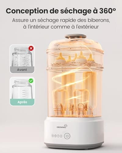 Stérilisateur biberon Grownsy 5 en 1 avec séchage