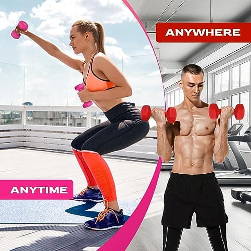 Yes4All Haltères 1 kg Rose Néoprène