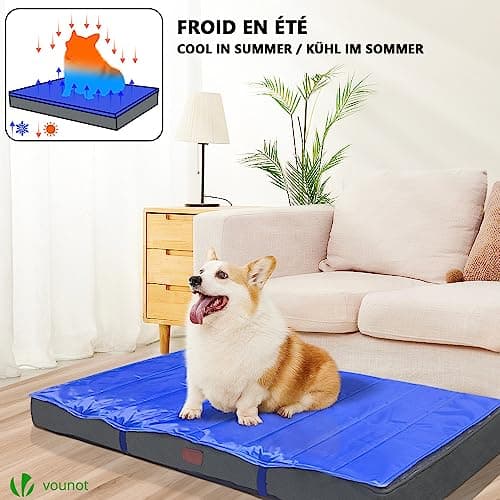 Matelas chien VOUNOT 115x81 cm mousse et tapis gel