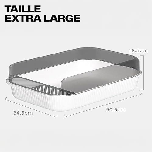 Bac à litière semi-ouvert PawnTech 51 cm Noir Sidéral