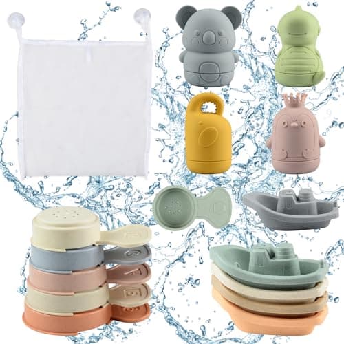 Set de bain BIQIQI 16 pièces, bateaux et arroseurs à trou