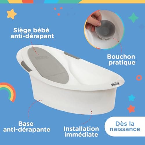 Baignoire bébé Nuby avec appui-tête mousse intégré