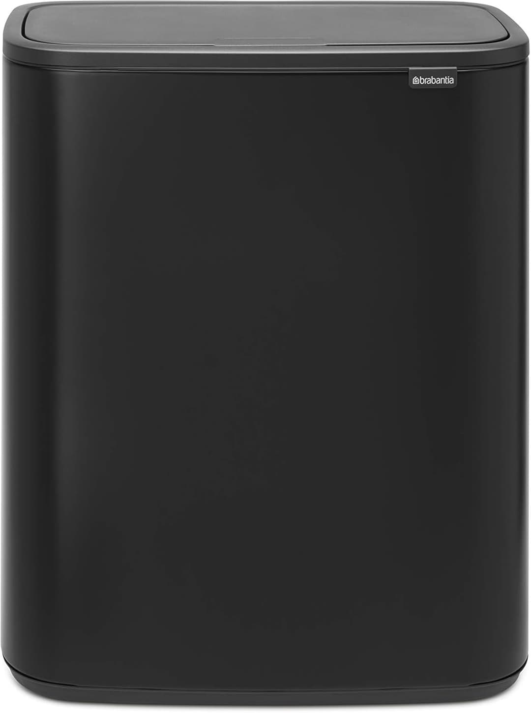 Brabantia Bo Touch Bin - Poubelle 2x30L Noir Mat