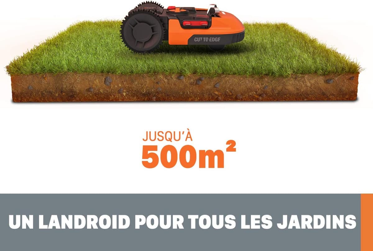 WORX Landroid Plus WR165E - Robot Tondeuse 500m²