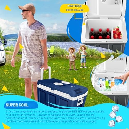 Glacière Électrique KESSER 40 L à Roulettes Chaud/Froid