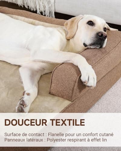 Panier chien XXL KSIIA orthopédique 119x81 dossier en U