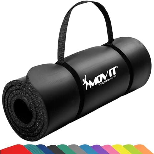 MOVIT Tapis Gym 190x60x1,5cm Noir