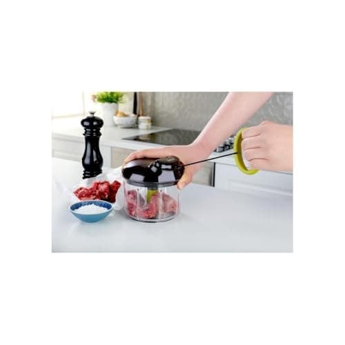 Tefal K1321224 Hachoir Manuel 5 Seconds Engineering, Lame Glace Pilée, Noir, Vert, Transparent