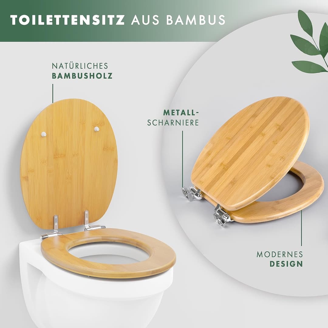 Abattant WC Bambou Benkstein - Fermeture Douce Automatique
