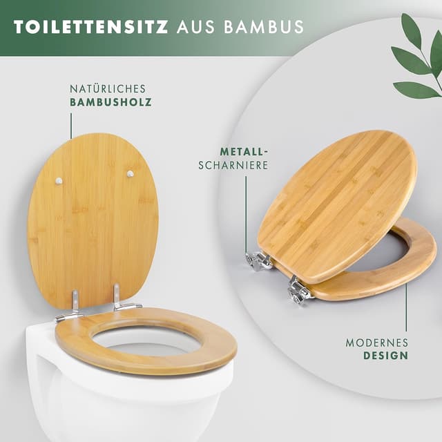 Abattant WC Bambou Benkstein - Fermeture Douce Automatique