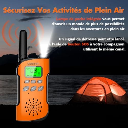Talkie-walkie AWANFI rechargeable 8 canaux lot de 3