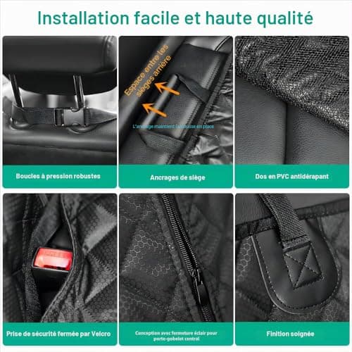 Housse de banquette ANOSOSPECIAL pour chien, noire