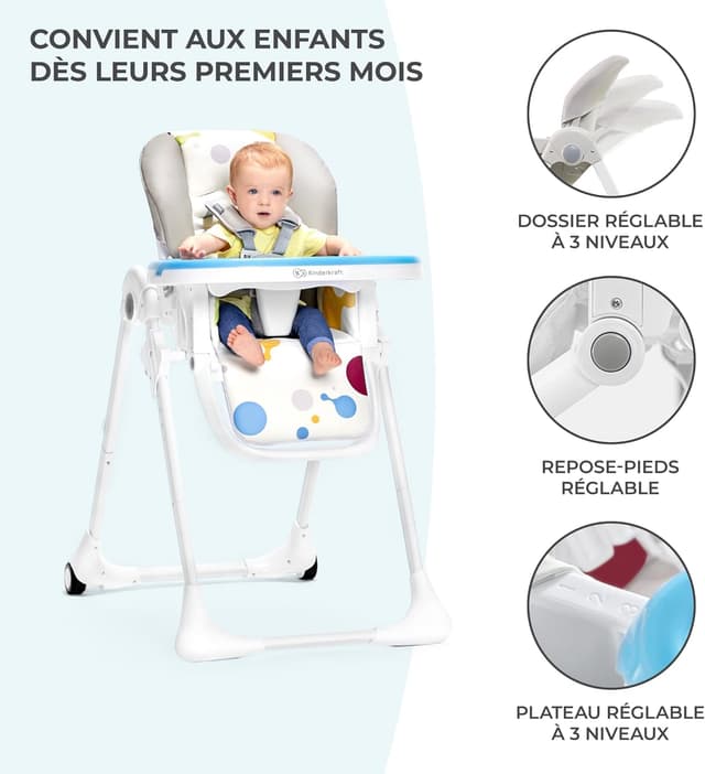 Kinderkraft Yummy Chaise Haute Bébé