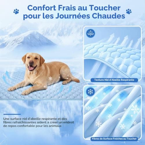 Tapis Rafraîchissant Chien Gimars Ice-Silk 100x70 cm