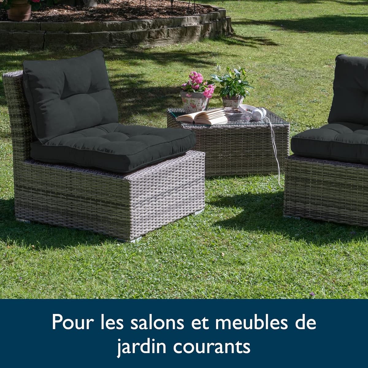 Coussin Jardin Extérieur Beautissu XLuna - 50x50x10cm