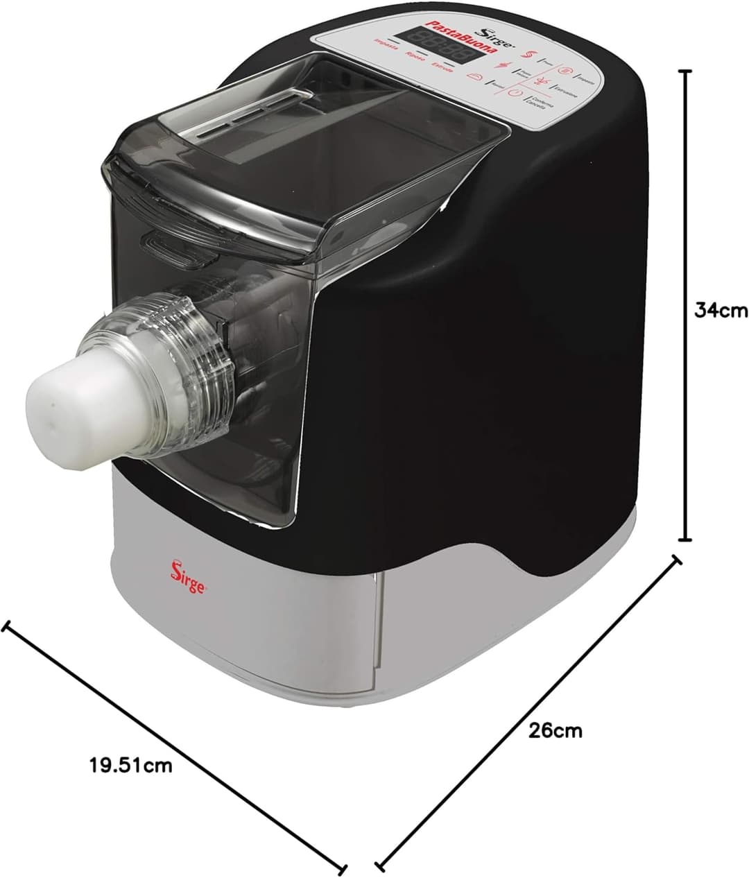 Machine à pâtes Sirge PastaBuona - 13 trafiles - Kit Raviolis et Pain Offert