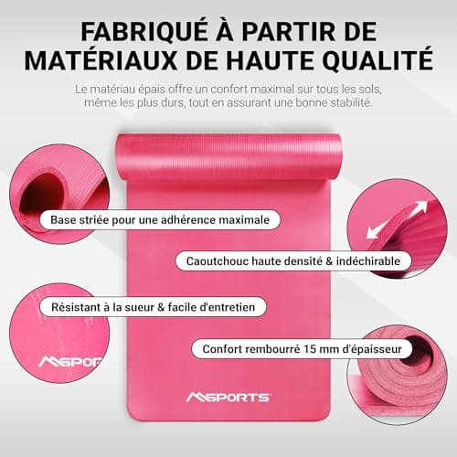 MSPORTS Tapis gymnastique rose 190x80