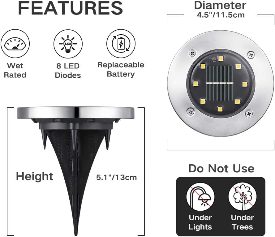 Lampes Solaires Extérieures Joomer - 12 Pièces