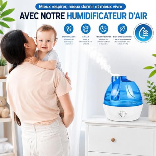 Humidificateur ultrasons PIRABADI 2,2 L silencieux