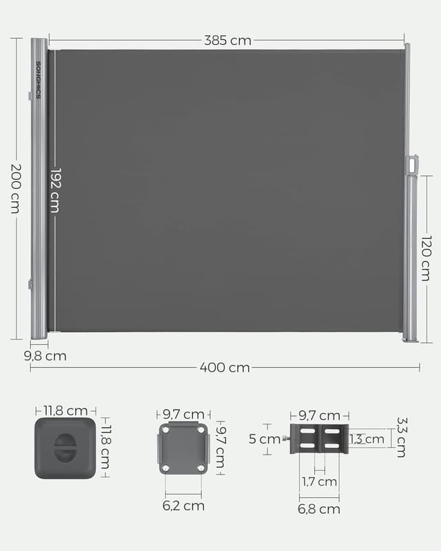 Store Latéral SONGMICS 200x400cm - Anthracite