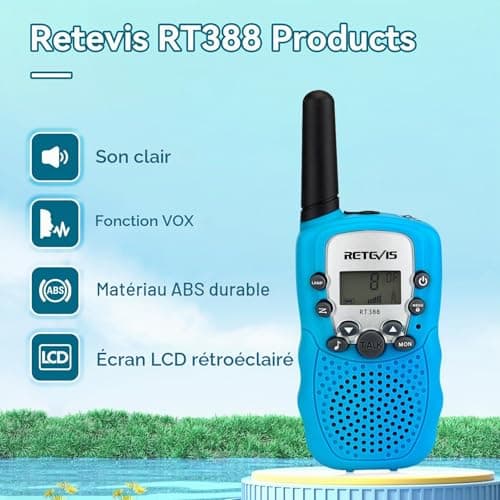 Talkie-Walkie Enfant Retevis RT388 PMR446 8 Canaux