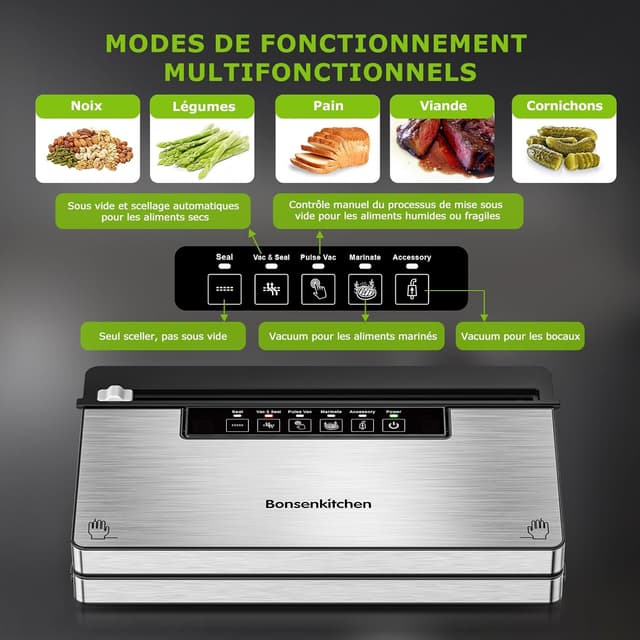 Machine Sous Vide Bonsenkitchen - Conservation Optimale des Aliments