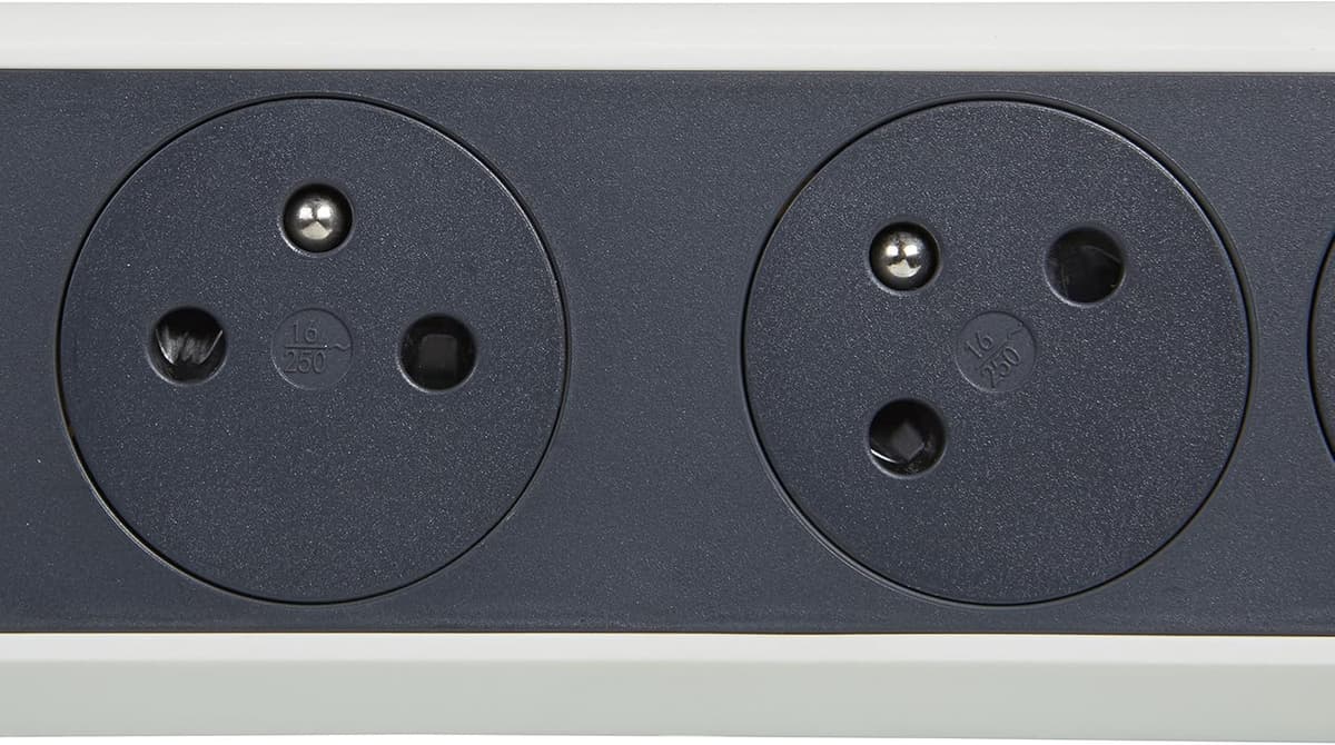 Multiprise Legrand 6 Prises Rotative - Blanc/Gris