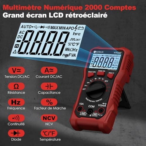 Neoteck Multimètre Numérique 2000 Comptages