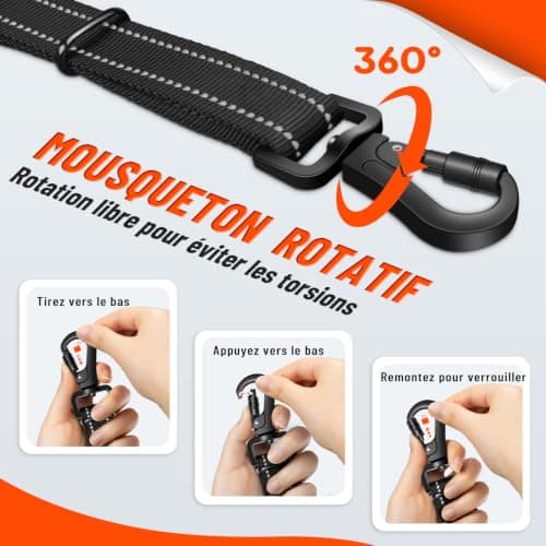 Ceinture voiture chien PETCOOZ réglable 58-92 cm