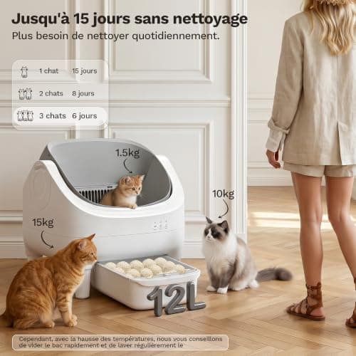 Litière Autonettoyante JUMMICO XXL 8 Capteurs