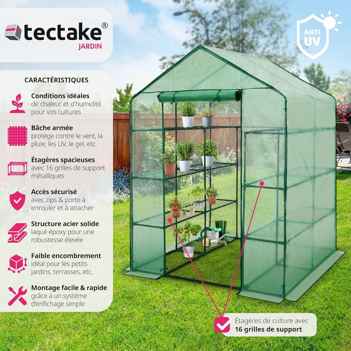 Serre de Jardin TecTake - 143x143x195cm