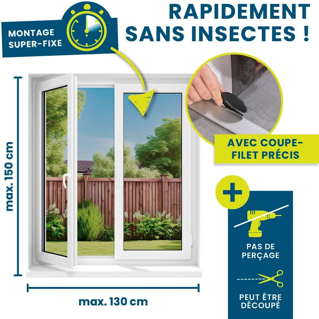 Moustiquaire Magnétique Hoberg - Jusqu'à 150x130cm