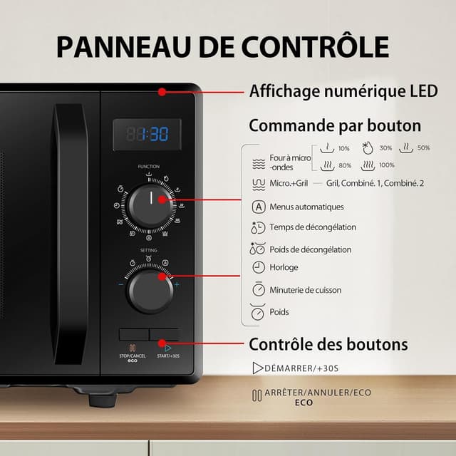 Four Micro-ondes Toshiba 900W - Grill 1050W - 23L