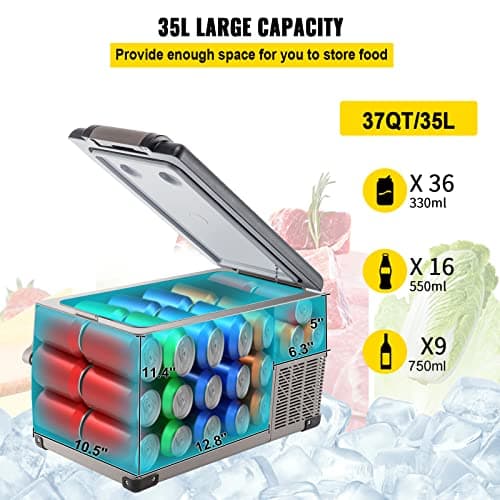 Glacière Électrique VEVOR 35 L à Compresseur Portable
