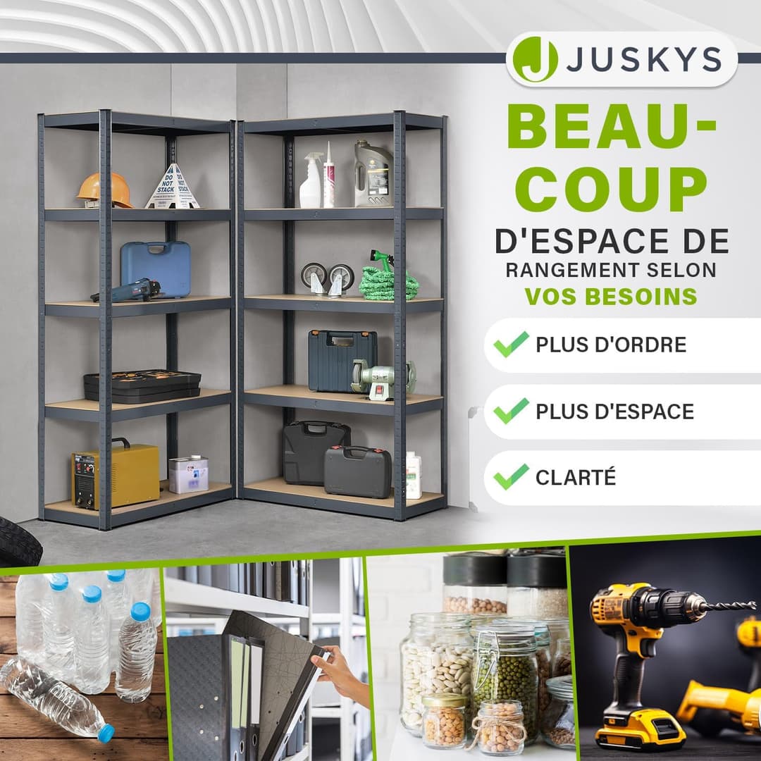 Étagères de Cave Juskys - Stockage Lourd 1750 kg - Lot de 2