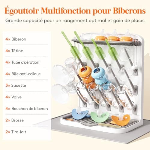 Égouttoir à biberons Lifewit 15 tiges avec tapis