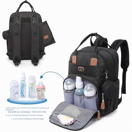 Sac à langer à dos Dikaslon 18 poches déperlant