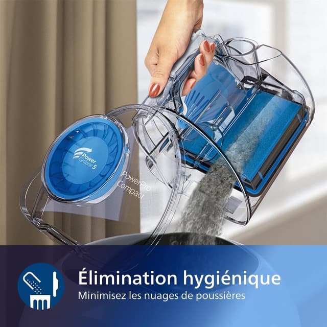 Aspirateur Philips PowerPro Compact Série 3000 - Puissant et Compact